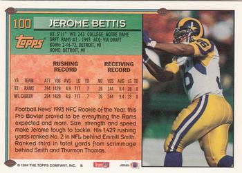 1994 Topps - Special Effects #100 Jerome Bettis Back