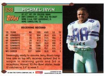 1994 Topps - Special Effects #328 Michael Irvin Back