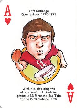 2007 Hero Decks Alabama Crimson Tide Football Heroes Playing Cards #A♥ Jeff Rutledge Front
