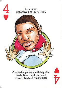 2007 Hero Decks Alabama Crimson Tide Football Heroes Playing Cards #4♥ E.J. Junior Front