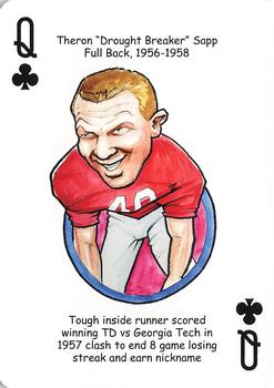 2007 Hero Decks Georgia Bulldogs Football Heroes Playing Cards #Q♣ Theron Sapp Front
