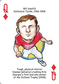 2007 Hero Decks Georgia Bulldogs Football Heroes Playing Cards #Q♦ Bill Stanfill Front
