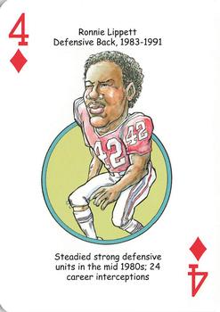 2019 Hero Decks New England Patriots Football Heroes Playing Cards #4♦ Ronnie Lippett Front