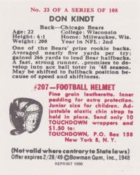 1990 1948 Bowman (Reprint) #23 Don Kindt Back