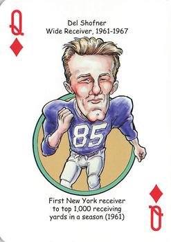 2018 Hero Decks New York Giants Football Heroes Playing Cards #Q♦ Del Shofner Front