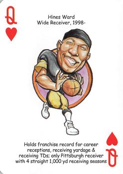 2010 Hero Decks Pittsburgh Steelers Football Heroes Playing Cards #Q♥ Hines Ward Front