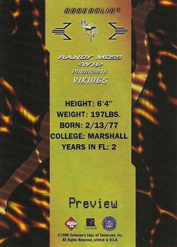 1999 Collector's Edge First Place - Adrenalin Previews #A14 Randy Moss Back