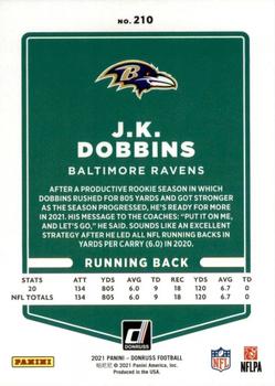 2021 Donruss #210 J.K. Dobbins Back