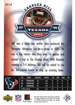 2002 Upper Deck Houston Texans Inaugural Season #HT14 Charles Hill Back