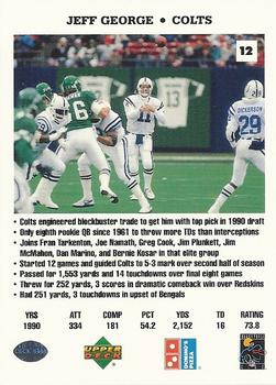 1991 Upper Deck Domino's The Quarterbacks #12 Jeff George Back