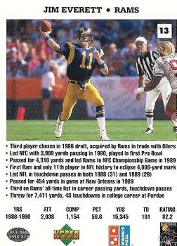 1991 Upper Deck Domino's The Quarterbacks #13 Jim Everett Back