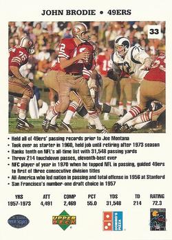 1991 Upper Deck Domino's The Quarterbacks #33 John Brodie Back