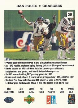 1991 Upper Deck Domino's The Quarterbacks #35 Dan Fouts Back