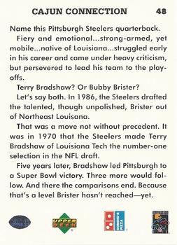 1991 Upper Deck Domino's The Quarterbacks #48 Bubby Brister / Terry Bradshaw Back