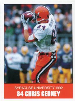1992 Syracuse Orangemen Program Cards #21 Chris Gedney Front