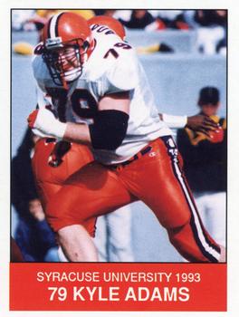 1993 Syracuse Orangemen Program Cards #3 Kyle Adams Front