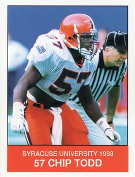 1993 Syracuse Orangemen Program Cards #16 Chip Todd Front