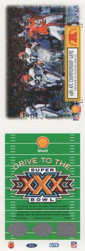 1995 Fleer Shell - Full Game Pieces #3 1986 AFC Championship Game Front