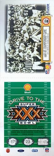 1995 Fleer Shell - Full Game Pieces #6 1968 AFL Championship Game Front