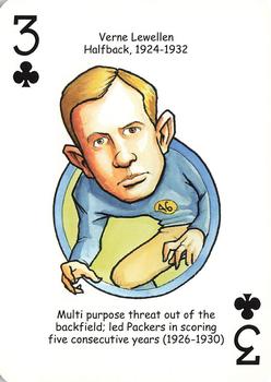 2007 Hero Decks Green Bay Packers Football Heroes Playing Cards #3♣ Verne Lewellen Front