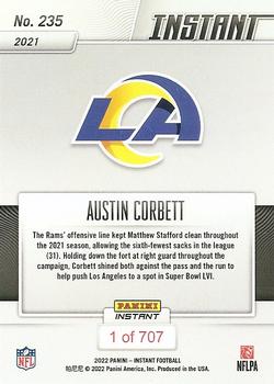 2021 Panini Instant NFL #235 Austin Corbett Back