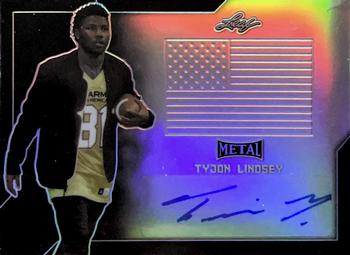 2017 Leaf Metal U.S. Army All-American Bowl - Metal Autographs Blank Back Proofs Flag Etch Black Prismatic #NNO Tyjon Lindsey Front