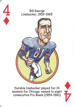 2014 Hero Decks Chicago Bears Football Heroes Playing Cards #4♦ Bill George Front