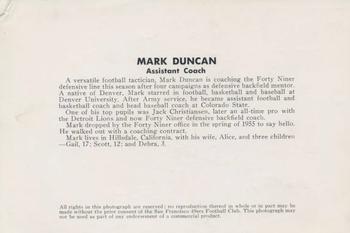 1959 San Francisco 49ers #NNO Mark Duncan Back