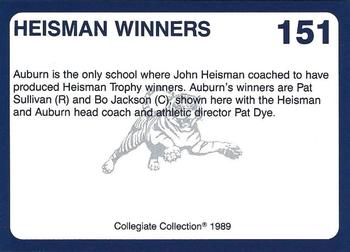 1989 Collegiate Collection Auburn Tigers (200) #151 Heisman Winners Back