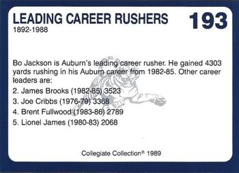 1989 Collegiate Collection Auburn Tigers (200) #193 Leading Rushers Back