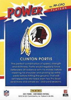2021 Panini Contenders - Power Players #PP-CPO Clinton Portis Back