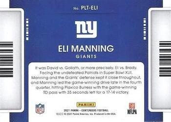 2021 Panini Contenders - Playoff Tickets Ruby #PLT-ELI Eli Manning Back