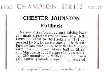 2001 Green Bay Packers 1936 Champion Series #17 Chester Johnston Back