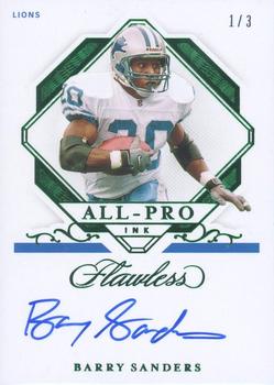 2021 Panini Flawless - All-Pro Ink Emerald #API-BSA Barry Sanders Front