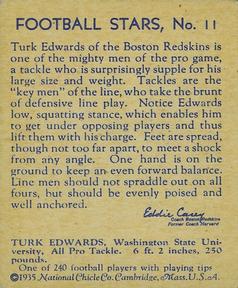 1935 National Chicle #11 Turk Edwards Back
