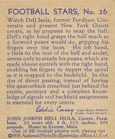 1935 National Chicle #26 John Dell Isola Back