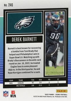 2022 Score #246 Derek Barnett Back