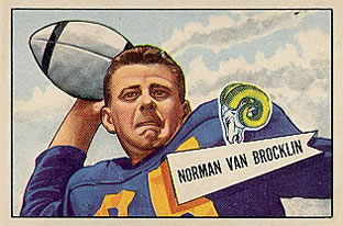 1952 Bowman Small #1 Norman Van Brocklin Front