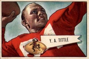 1952 Bowman Small #17 Y. A. Tittle Front