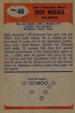 1955 Bowman #48 Dick Moegle Back