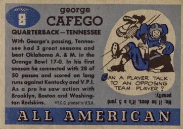 1955 Topps All-American #8 George Cafego Back