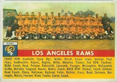 1956 Topps #114 Los Angeles Rams Front