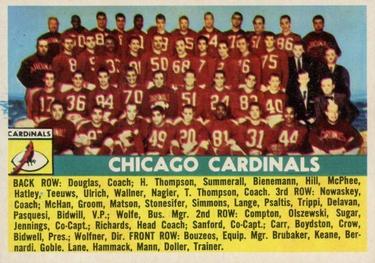 1956 Topps #22 Chicago Cardinals Front