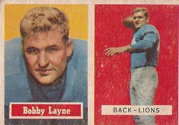 1957 Topps #32 Bobby Layne Front