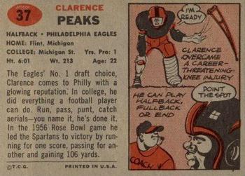 1957 Topps #37 Clarence Peaks Back