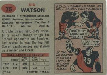 1957 Topps #75 Sid Watson Back