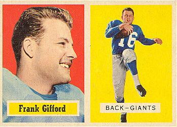 1957 Topps #88 Frank Gifford Front