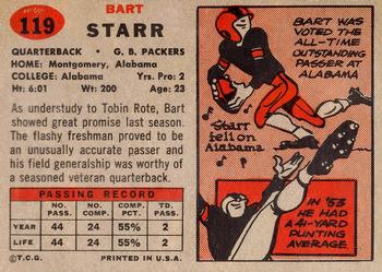 1957 Topps #119 Bart Starr Back