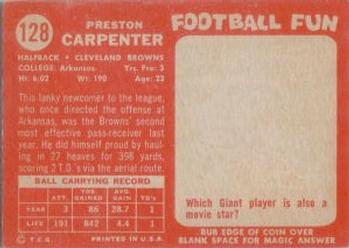 1958 Topps #128 Preston Carpenter Back