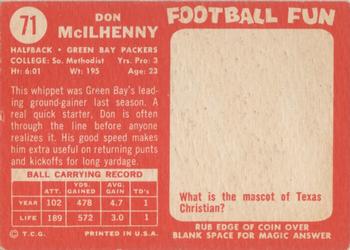 1958 Topps #71 Don McIlhenny Back